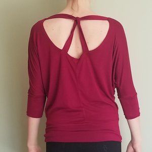 Pink Knit Open Back Criss Cross Oversized Top